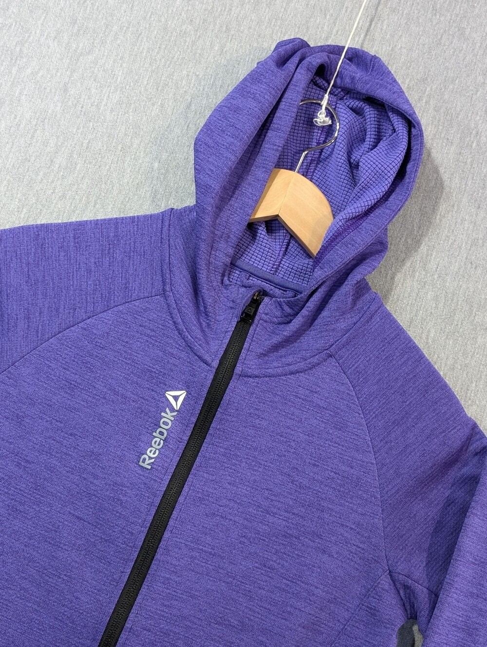 Reebok Full Zip Hoodie Women's Small Heathered Purple